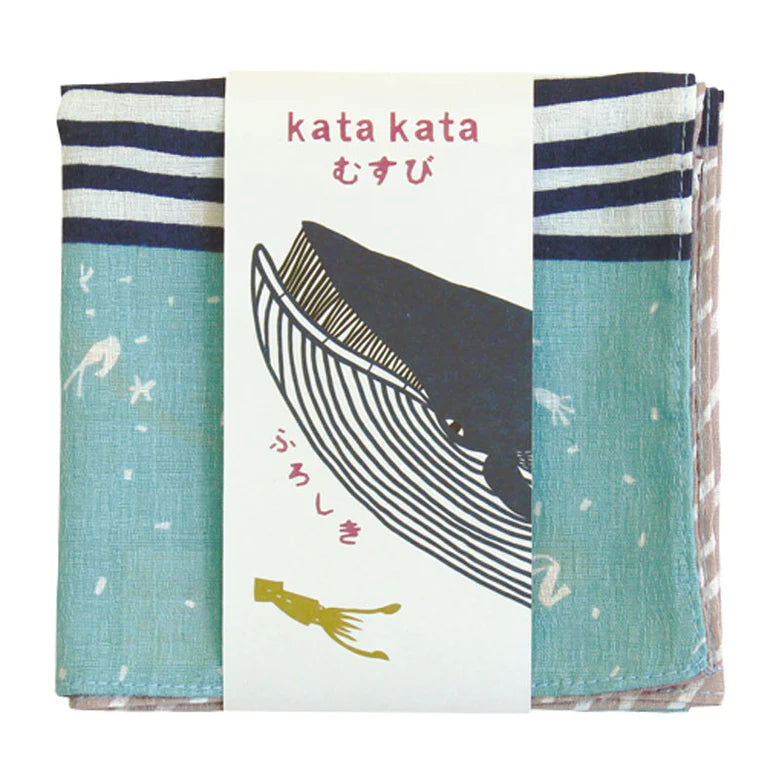 Kata Kata Musubi Furoshiki Wrap: Whale Blue