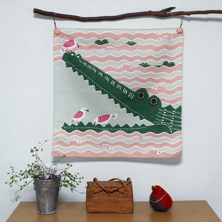 Kata Kata Musubi Furoshiki Wrap: Crocodile Pink