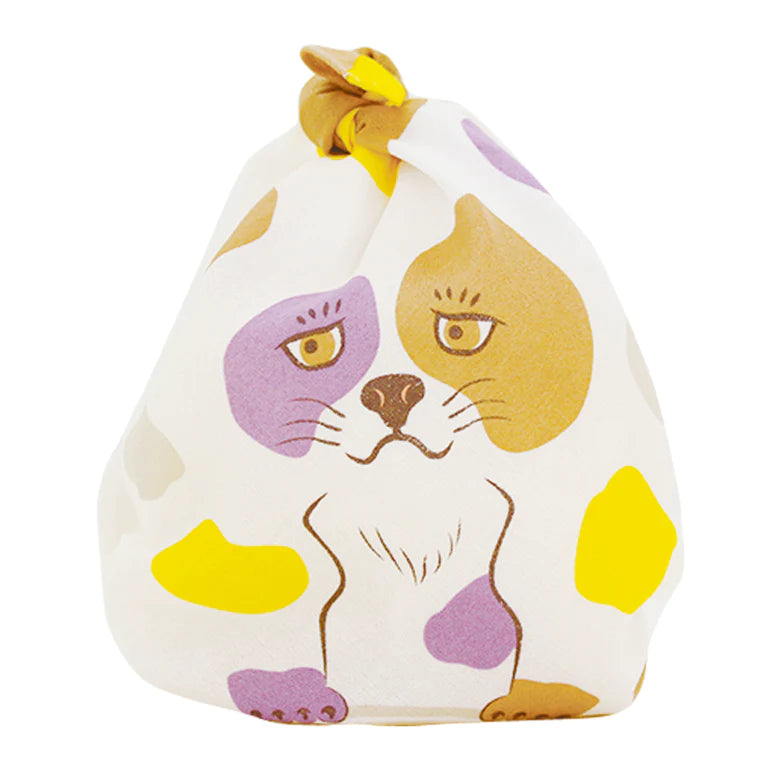 Animal COCHAE Musubi Furoshiki Wrap: Dog Beige/Yellow