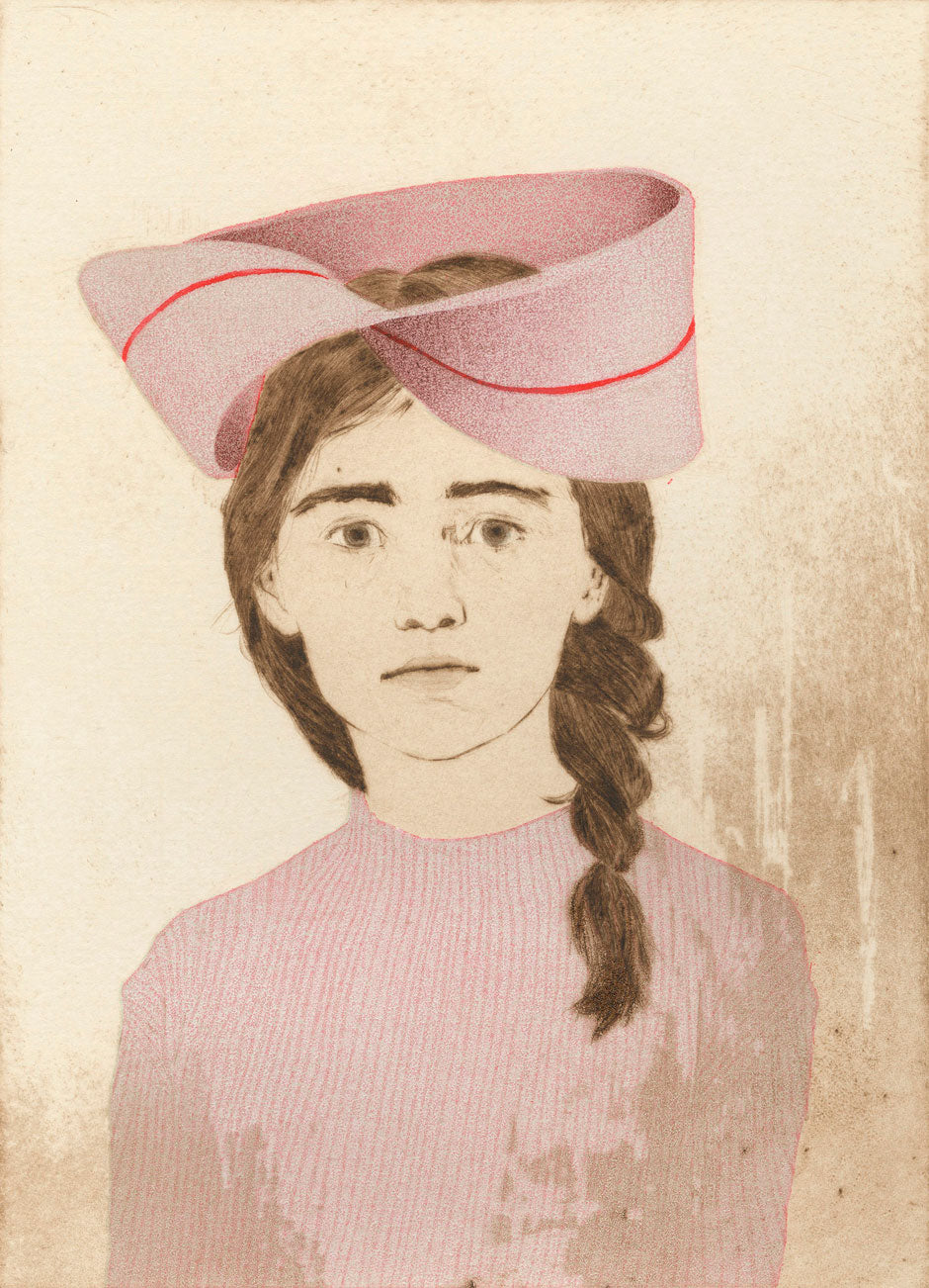 Adrienne Wearing a Möbius Strip as a Hat