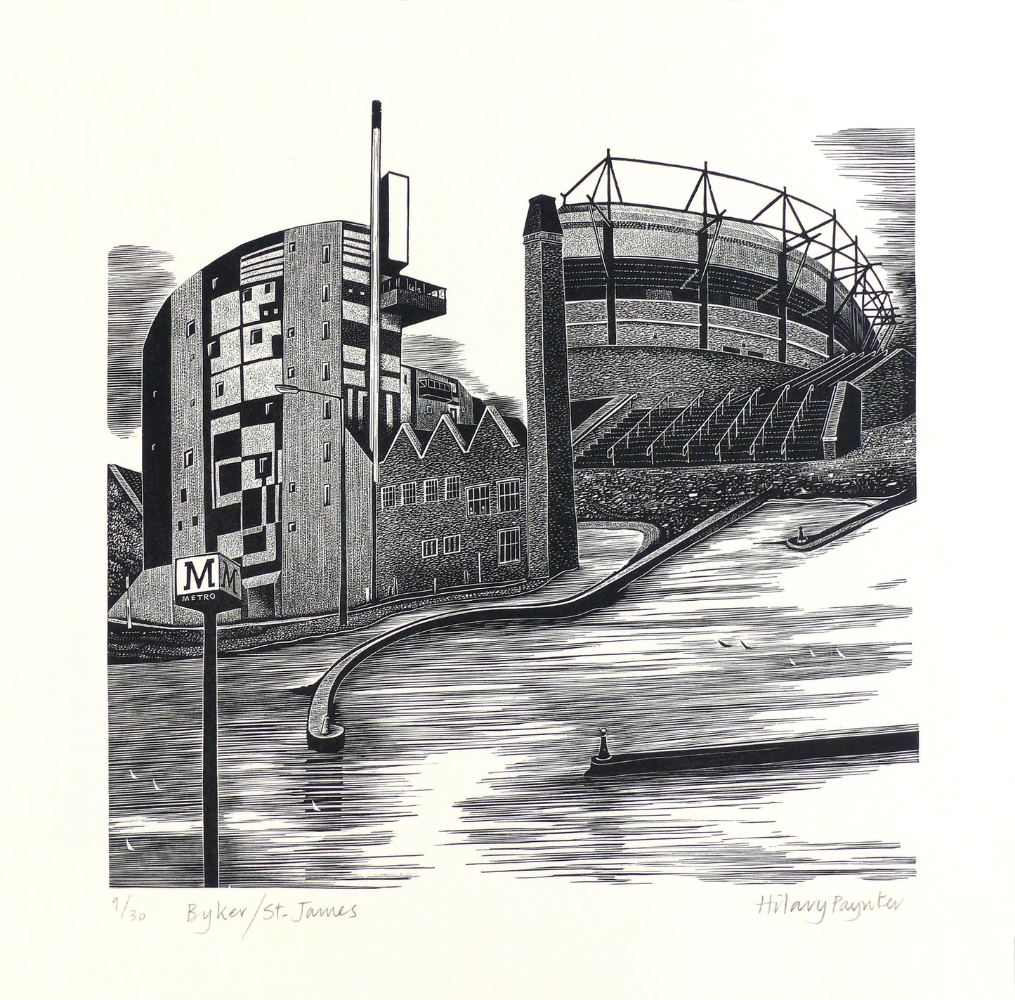 Hilary Paynter Wood Engraving: Byker/ St James