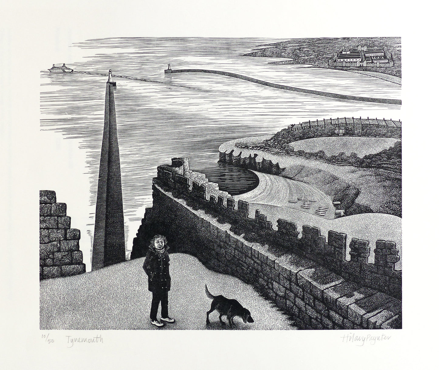 Hilary Paynter Wood Engraving: Tynemouth