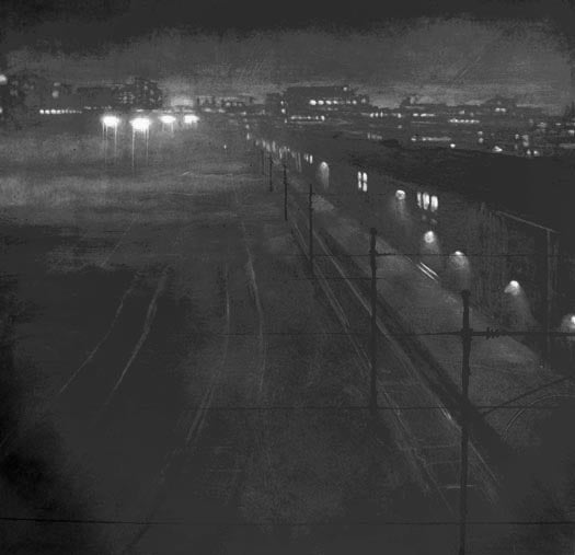 Anja Percival. Etching: Station Light VII