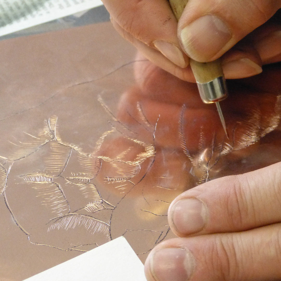 Drypoint on metal - large plate printing