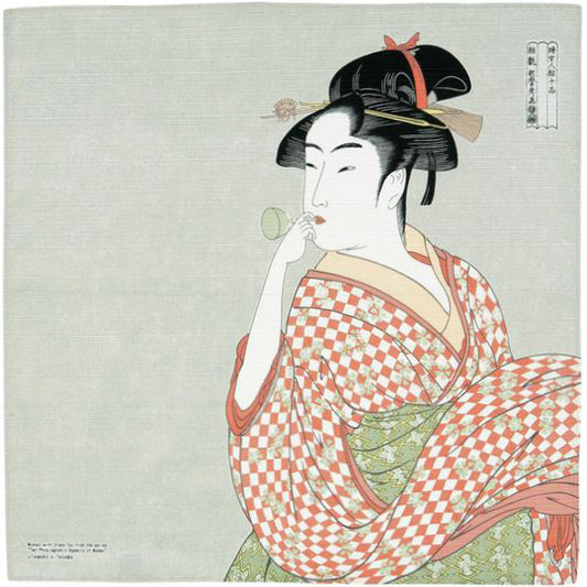 Ukiyo-e:  A Woman Playing A Poppin